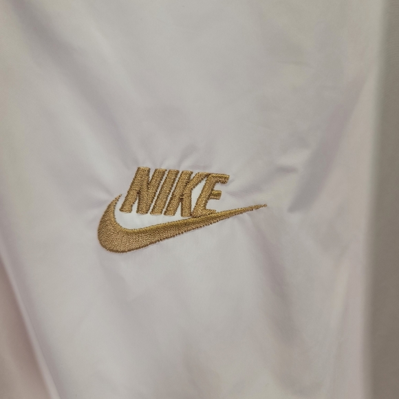 Nike Authentics Men’s  Warm-up Shirt Jacket Lined Snap Button White Size M - Picture 6 of 15